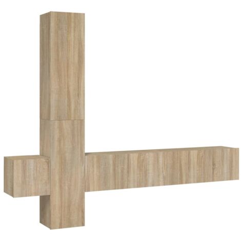 Set di mobili mobile credenza TV televisione soggiorno camera da letto soggiorno 5 pezzi rovere Sonoma multistrato marrone 020024979