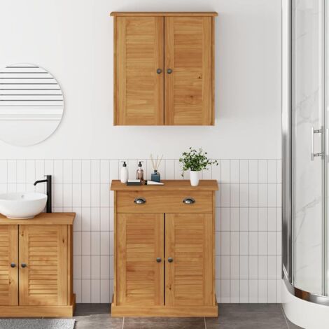Set di mobili per il bagno VIGO 2 pcs Marrone e Marrone Miele vidaXL