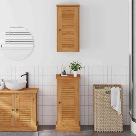 Set di mobili per il bagno VIGO 2 pcs Marrone e Marrone Miele vidaXL