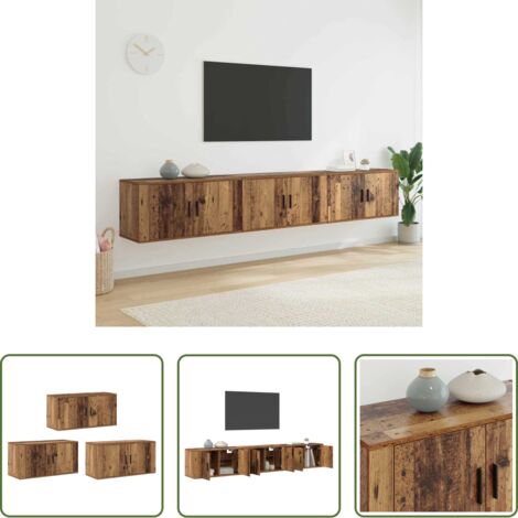Set di mobili per TV -  Set Mobile TV da Parete 3 pcs Legno vecchio 80 x 34,5 x 40 cm