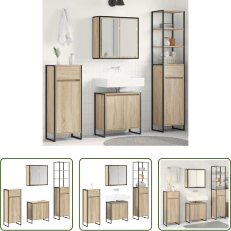 Set di mobili -  Set di mobili per il bagno Rovere Sonoma Legno multistrato