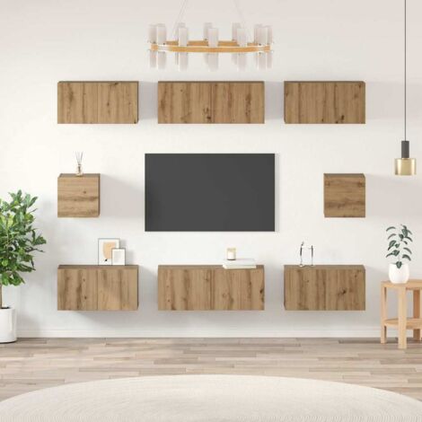 Set di mobili TV rovere artigianale Legno multistrato vidaXL