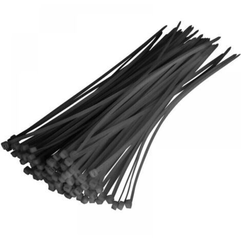 Set di morsetti rapidi neri, 100 morsetti, 400 x 7,6 mm, fascette stringicavo in nylon nero