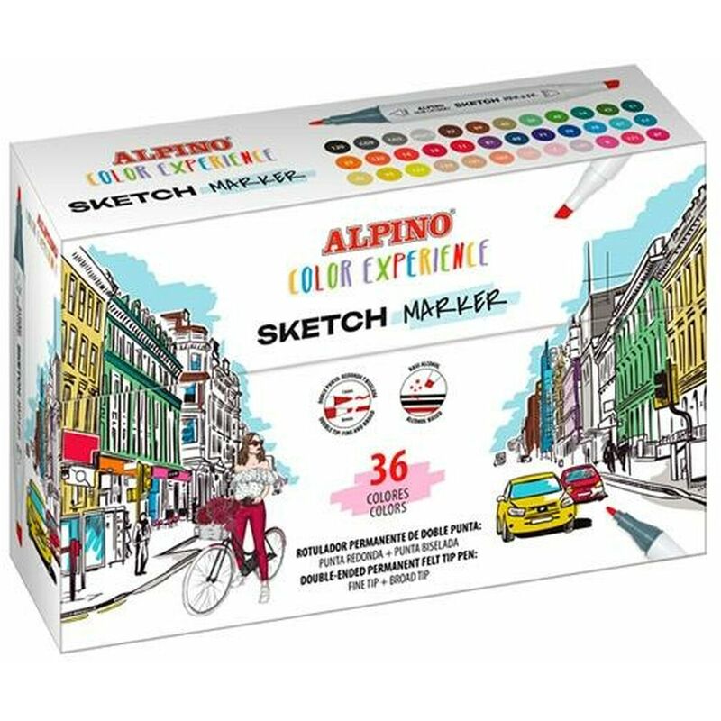 Image of Set di Pennarelli Alpino Sketch Marker Doppia punta Multicolore (4 Unità)