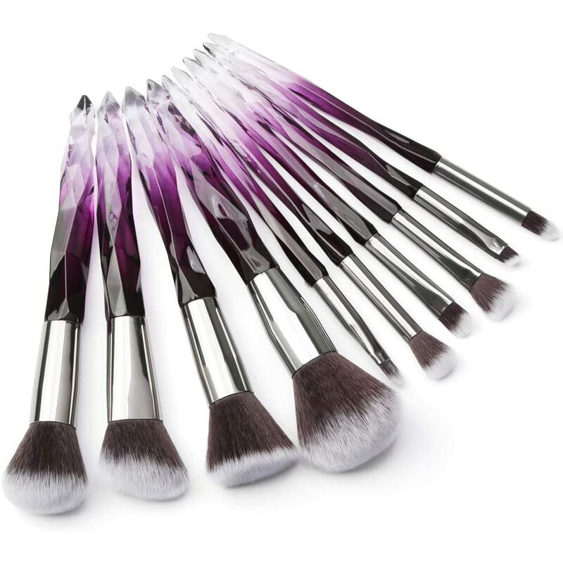 Set di pennelli da trucco da 10 pezzi con manico