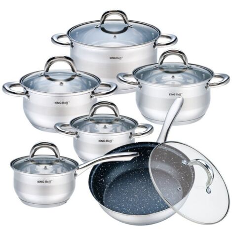 Set di pentole in acciaio 12 pezzi Kinghoff KH-1098
