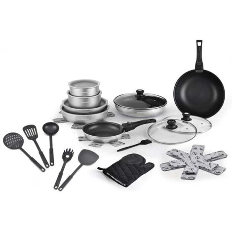 Set di pentole in alluminio Kitchencook FLEX30 da 30 pezzi con accessori