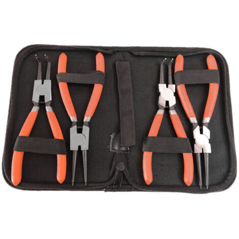Set di pinze per anelli di sicurezza da 4 pezzi Set di fermo per anello di fissaggio con impugnatura ergonomica utensile manuale industriale