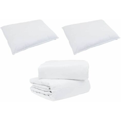 Set di Piumoni con cuscino 3 pcs Bianco Piuma d'anatra vidaXL