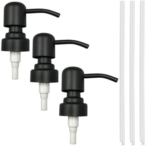 Set di pompe di ricambio da 3 pezzi, pompa per sapone in acciaio inossidabile, testa della pompa per dispenser di sapone, pompa di ricambio per dispenser di sapone, per bottiglia di liquido