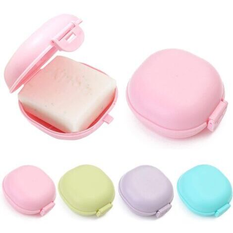 Set di portasapone da viaggio, 4 portasapone in plastica con coperchio, portatili, impermeabili, adatti per il bagno, i viaggi, le escursioni e il campeggio (verde, blu, v)