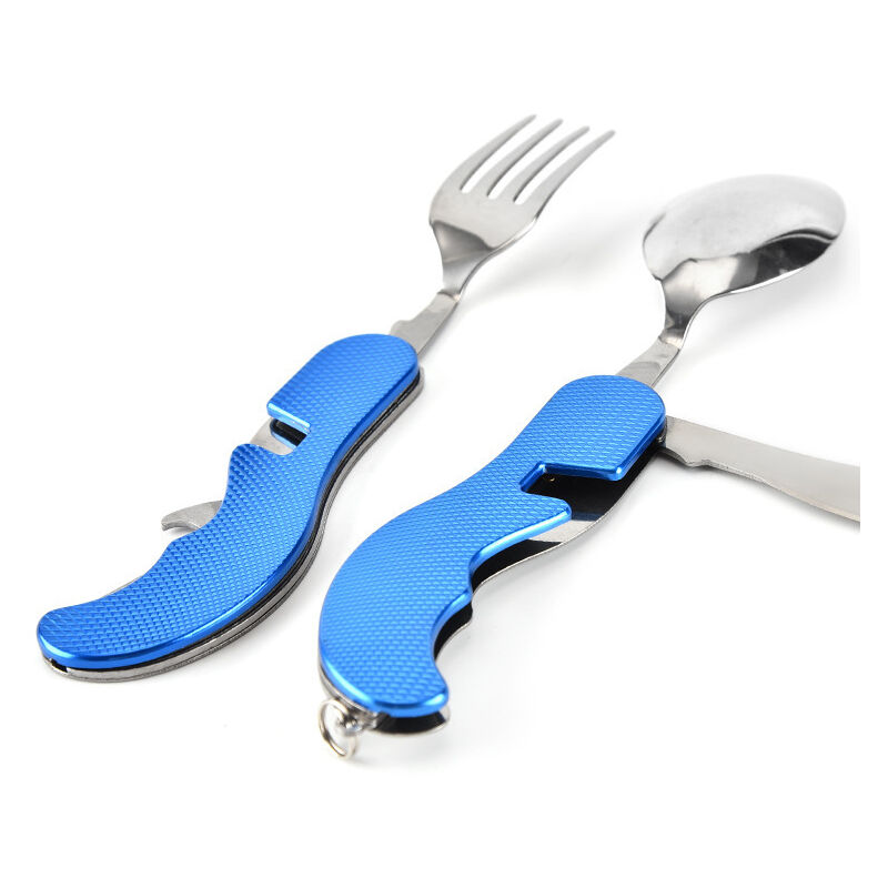 Set di posate da campeggio in metallo 4 pezzi