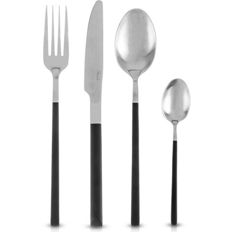 SET DI POSATE IN ACCIAIO PER 6 PERSONE, SET DA CENA, 24 PEZZI