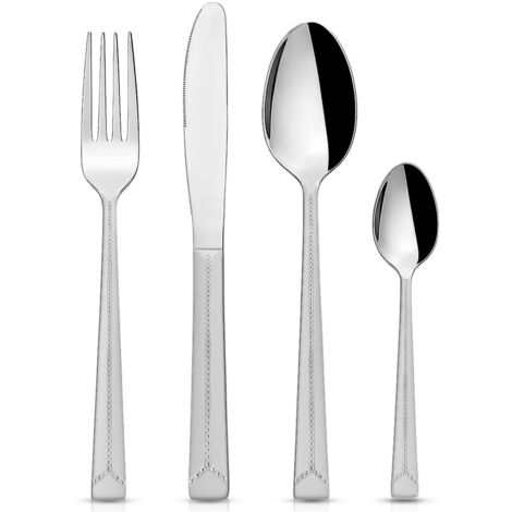 SET DI POSATE IN ACCIAIO PER 6 PERSONE, SET DA CENA, 24 PEZZI
