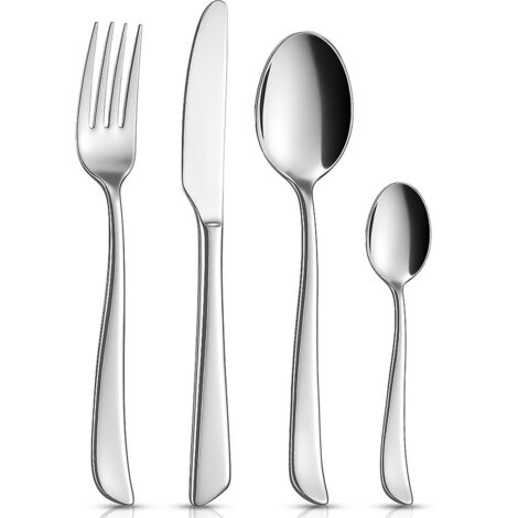 SET DI POSATE IN ACCIAIO PER 6 PERSONE, SET DA CENA, 24 PEZZI