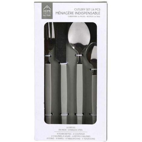 Set di posate Lino Grey da 16 pezzi