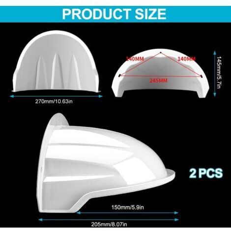 Set di protezione per telecamera da esterno in 2 pezzi, custodia in plastica resistente alle intemperie per monitor, protezione da sole e pioggia per telecamere bullet e dome.