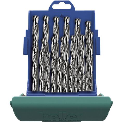 Set di punte a spirale in metallo HSS Heller 19 pezzi argento