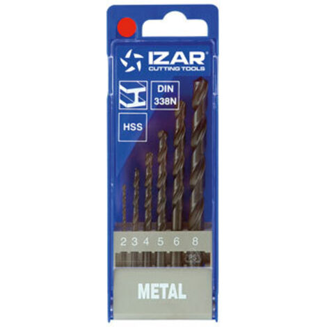 SET DI PUNTE CILINDRICHE STANDARD PER METALLO HSS DIN338N 1462-2 A 8 MM 6 PZ. - 30230