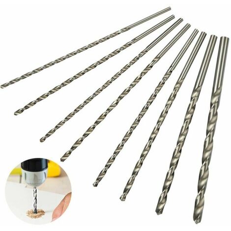 Set di punte da trapano extra lunghe 8 cps 200 mm, diametro 4 mm, 4,2 mm, 4,5 mm, 5 mm, 5,2 mm, 6 mm, 8 mm, 10 mm