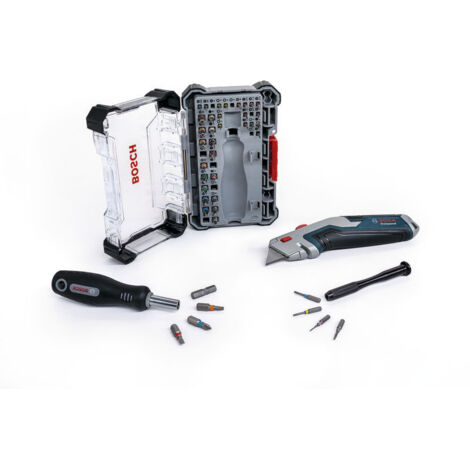 Set di punte di precisione Bosch.42 pezzi + coltello universale per tappeti