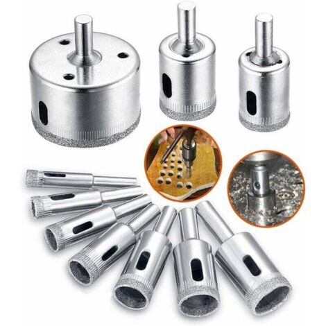 Set di punte diamantate, accessori per perforazione, punta per carotaggio da 8-50 mm, 10 pezzi