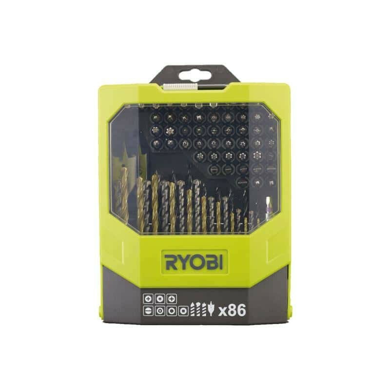 Ryobi - box set 86 accessori misti - foratura e