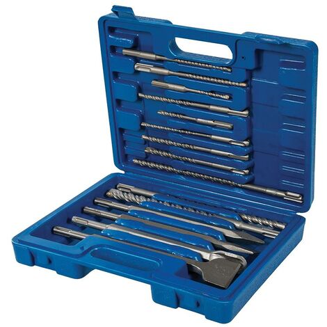 SILVERLINE Set di punte e ceselli da trapano per muratura SDS Plus, 15 p.zi 15 p.zi