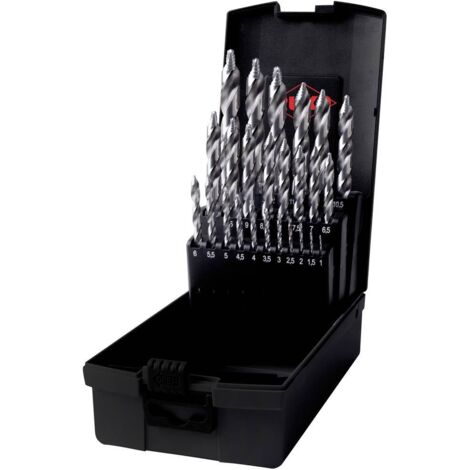 Set di punte elicoidali Ruko ULTIMATECUT DIN 338 tipo FLOWSTEP®, HSS - 25 pezzi.