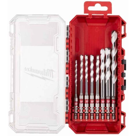 Set di punte Milwaukee SHOCKWAVE MULTI MATERIAL 8 pezzi 4 - 12 mm ( 4932493871 )