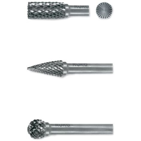 Set di punte per fresatrici con attacco da 6 mm, 3 pezzi, HM ZYA-ST/SPG/KUD