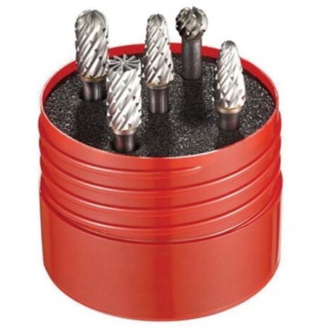 Set di punte per fresatrici n. 4, 5 pezzi, HM, rivestimento B/C/D/F/L, scatola rotonda