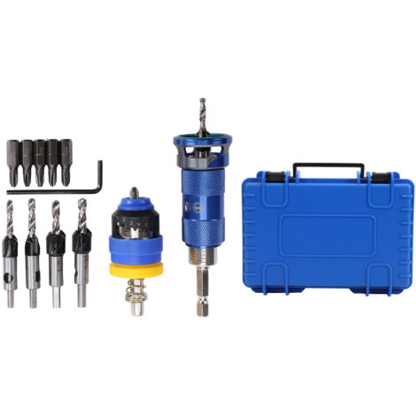 Set di punte per svasatura da 3,2 a 4,8 mm con fermo di profondità regolabile per la lavorazione del legno.