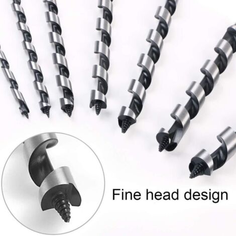 Set di punte per trapano a spirale per legno, set di 7 punte per trapano SDS-Plus in acciaio al carbonio, kit di utensili per la lavorazione del legno, con diametri di 6 mm / 8 mm / 10 mm / 12 mm / 14