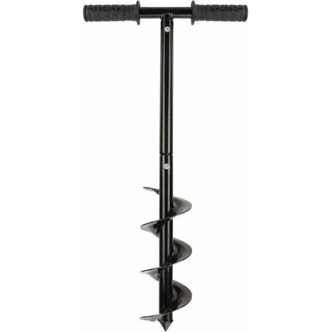 Set di punte per trivella da giardino, trivella con impugnatura antiscivolo, trivella da giardino, trapano a spirale, palo per recinzione rapido, 10 x 60 cm