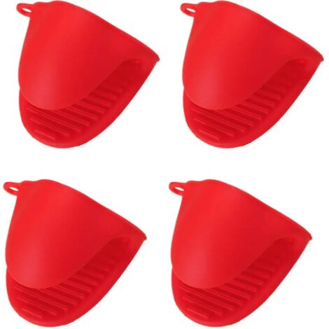 Set di quattro guanti in silicone resistenti al calore, guanti da cucina resistenti al calore, tappetino protettivo anti-scottatura in silicone resistente al calore, guanti da cucina antiscivolo, mini