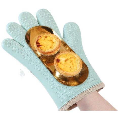 Set di quattro guanti in silicone spessi e resistenti al calore, appositamente progettati per l'uso in forno e per la cottura al forno resistenti alle alte temperature, antiscivolo e adatti al microon