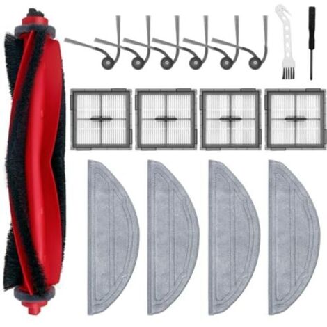 Set di ricambio da 17 pezzi per robot aspirapolvere Roborock Q10 S5/Q10 S5+/Q10 X5/Q10 X5+, kit di accessori: 1 spazzola principale, 4 filtri HEPA, 4 panni per la pulizia, 6 spazzole