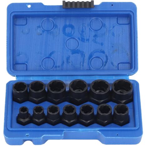 Set di rimozione bulloni per dadi a impatto, strumento di estrazione, kit di prese per estrattore spelate danneggiate e arrugginite