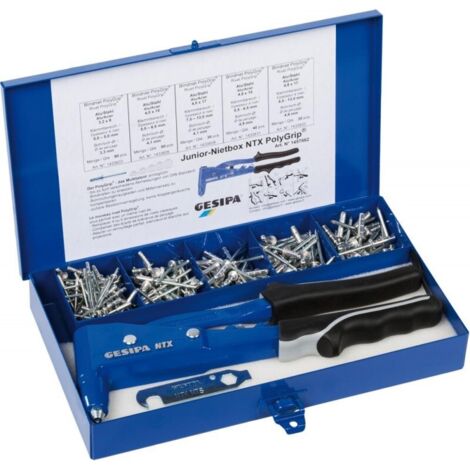 Set di rivetti Junior-Nietbox PolyGrip® 352 pezzi in valigetta di metallo