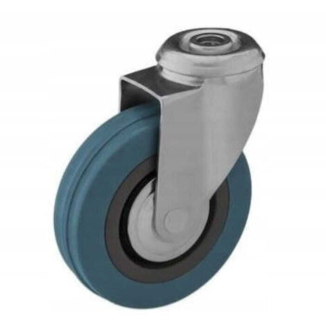 Set di ruote girevoli per foro da 100 mm, plastica/gomma