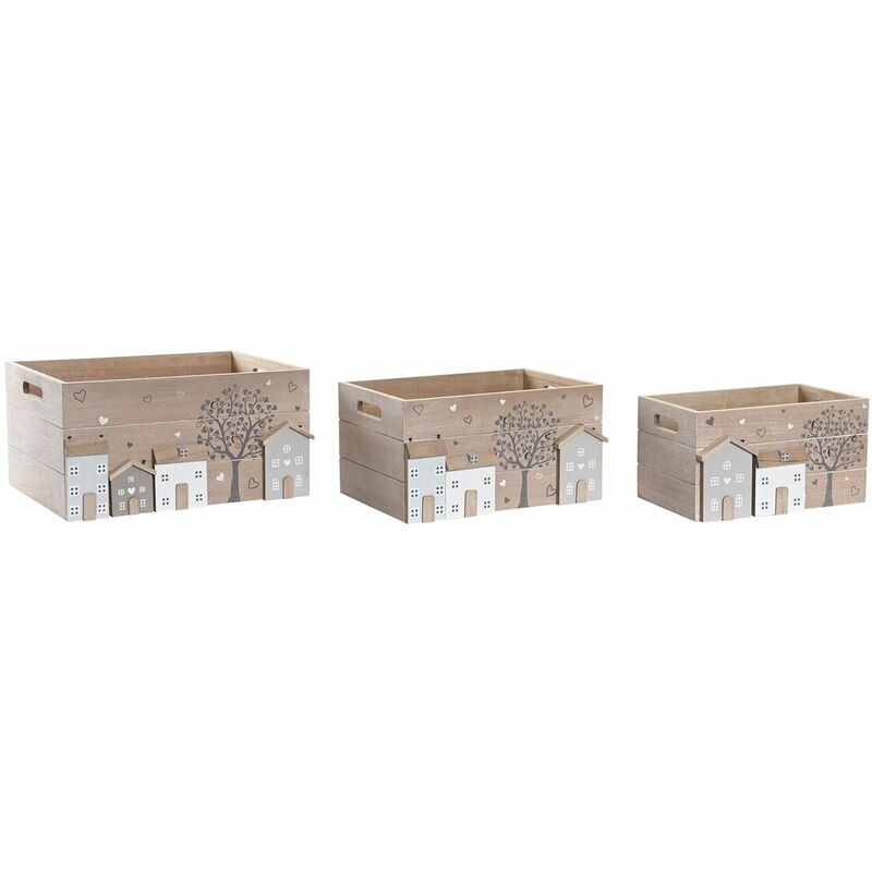 Set di Scatole Decorative Dkd Home Decor Legno mdf...