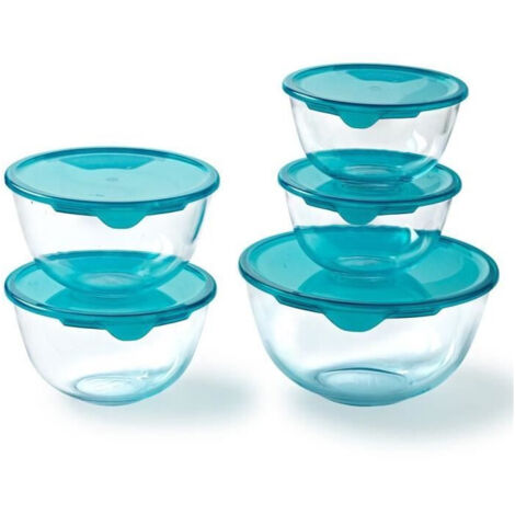 Set di scatole porta pranzo Pyrex Trasparente Turchese 5 Pezzi
