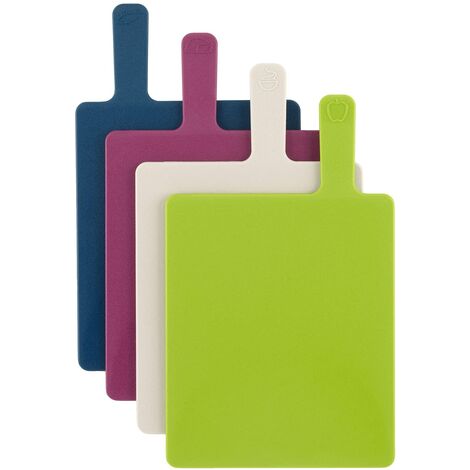 Set di schede di trinciatura con indice a palette rettangolari Salter BW04768 con indicatori per la preparazione degli alimenti, supporto antiscivolo, lavabile in lavastoviglie, multicolore, set di 4