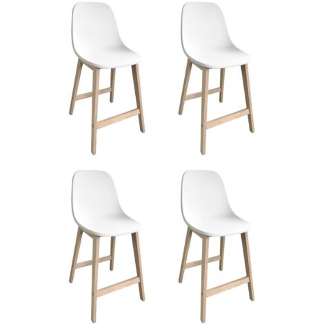 Set di sedie da bar e da isola in rovere con seduta in plastica da 65 cm ELIOS