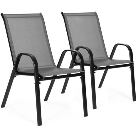Set di sedie da giardino per terrazzo, balcone, grigio