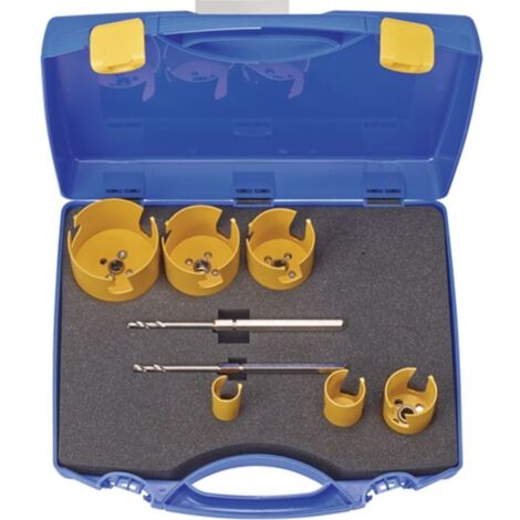 Set di seghe a forare multiuso 8 pezzi 25-80mm con taglio T.52mm dotato di HSS