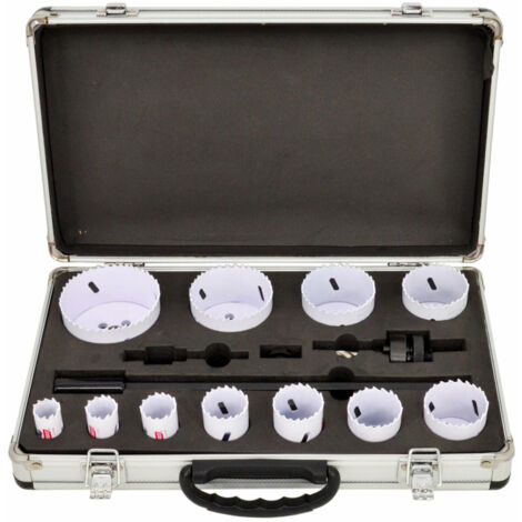 SET DI SEGHE A TAZZA BIMETALLICHE AWTOOLS IN VALIGETTA 15 PEZZI 19-76 mm LINEA NERA