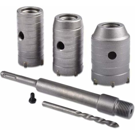 Set di seghe a tazza, diametro 30 mm, 40 mm, 50 mm, sega a tazza per calcestruzzo, asta di prolunga SDS Plus da 350 mm