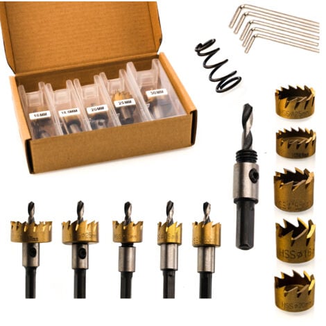 AUTRES Jeu de scies cloche Rosfix pour métal, acier, bois, 5 pièces (16 mm/18,5 mm/20 mm/25 mm/30 mm)